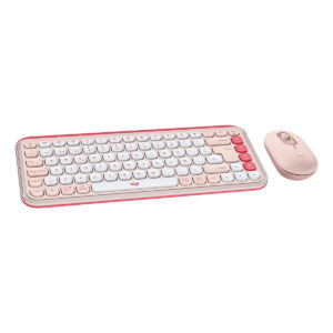 clavier et souris Logitech POP ICON Espagnol QWERTY Rose