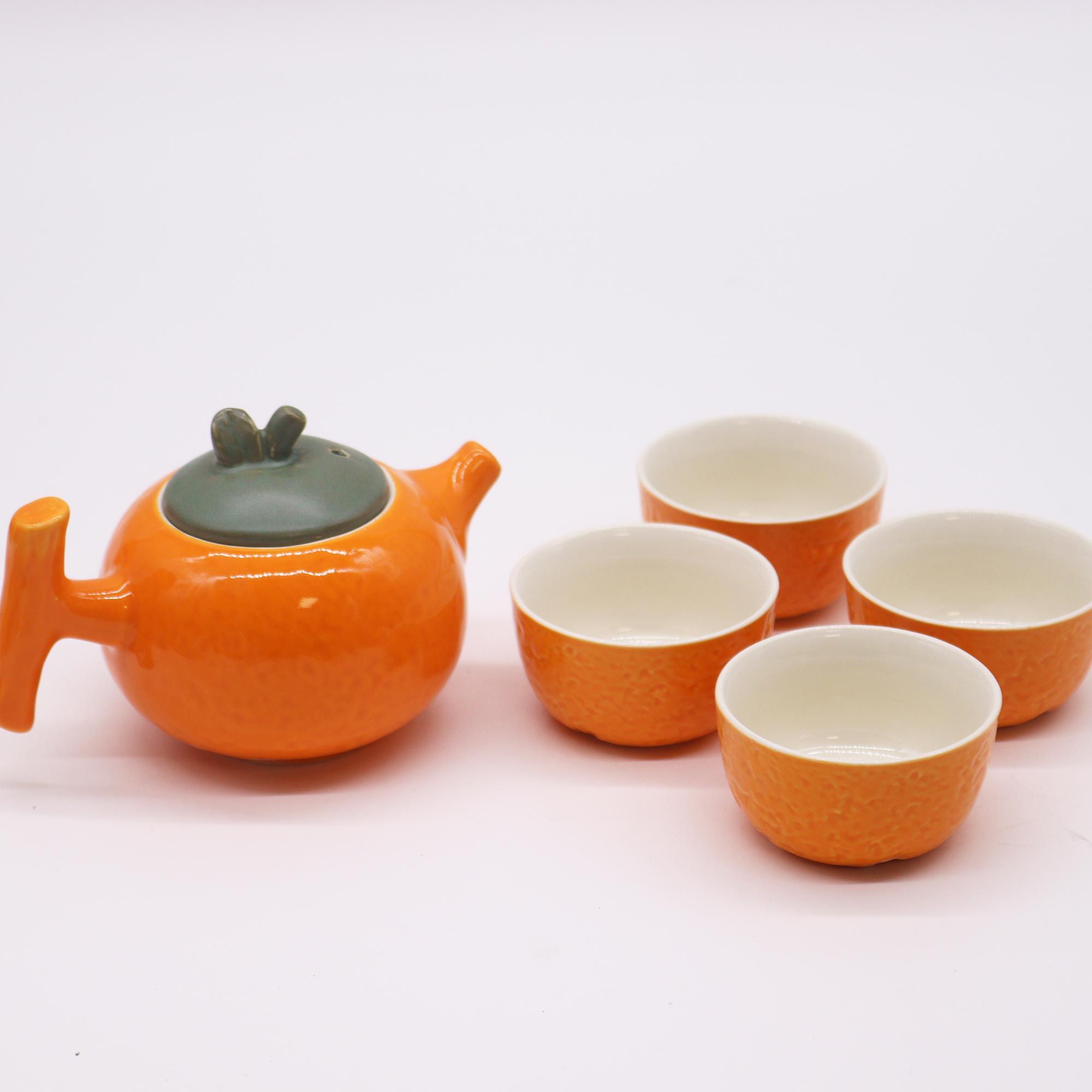 Set de Tetera - Naranja - Tetera & Cuatro tazas – Image 4
