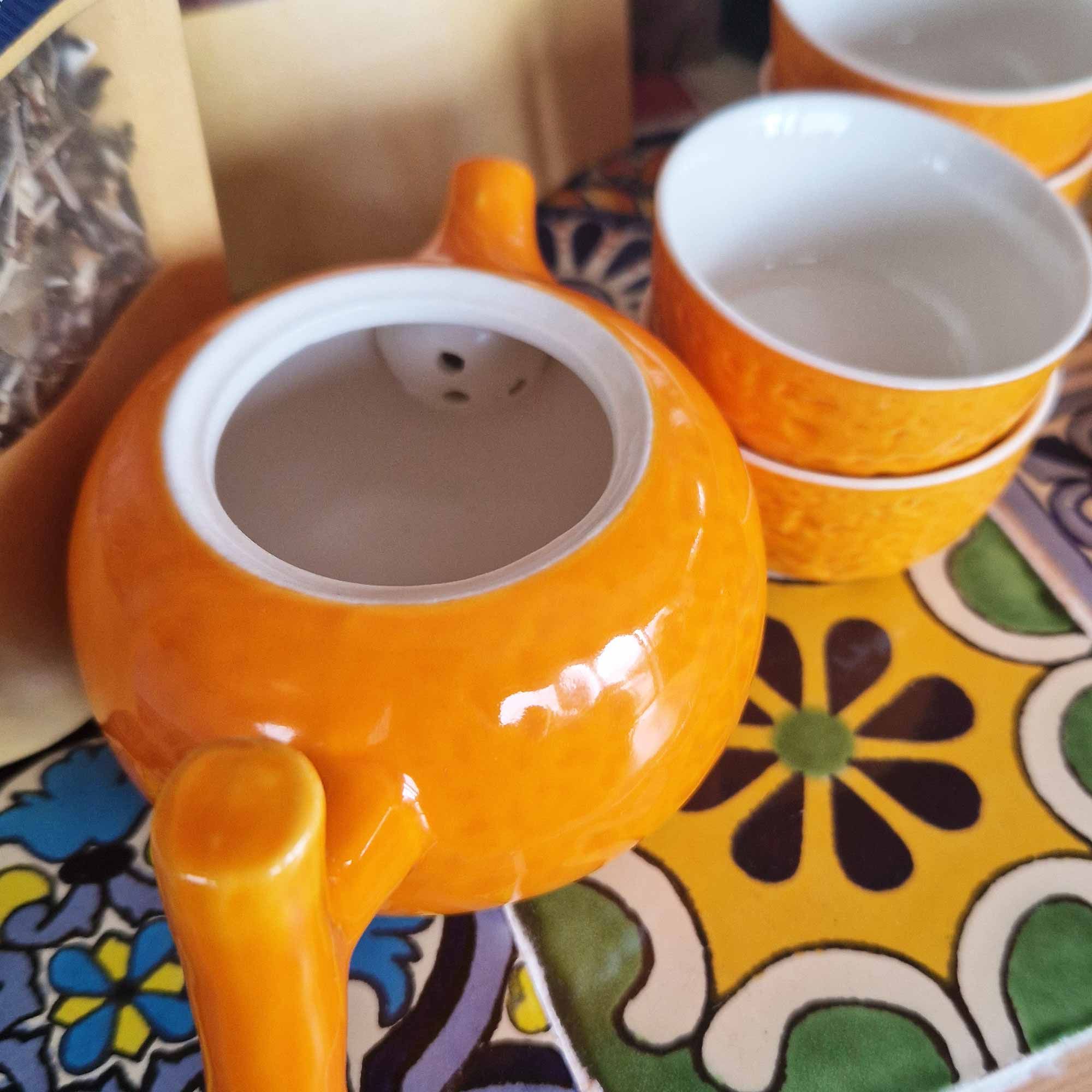Set de Tetera - Naranja - Tetera & Cuatro tazas – Image 6