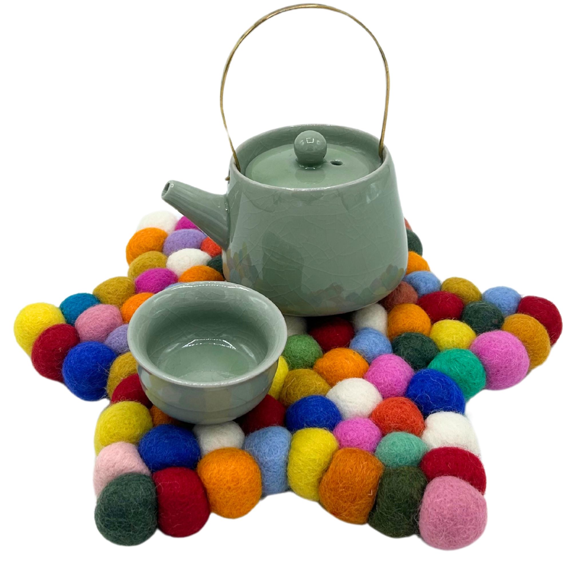 Tapete central de estrella de fieltro - 38 x 18 cm, multicolor – Image 3