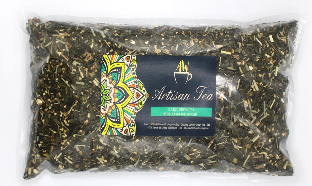 Eco Classic Green Tea with Lemon and Ginger 1Kg – Image 2