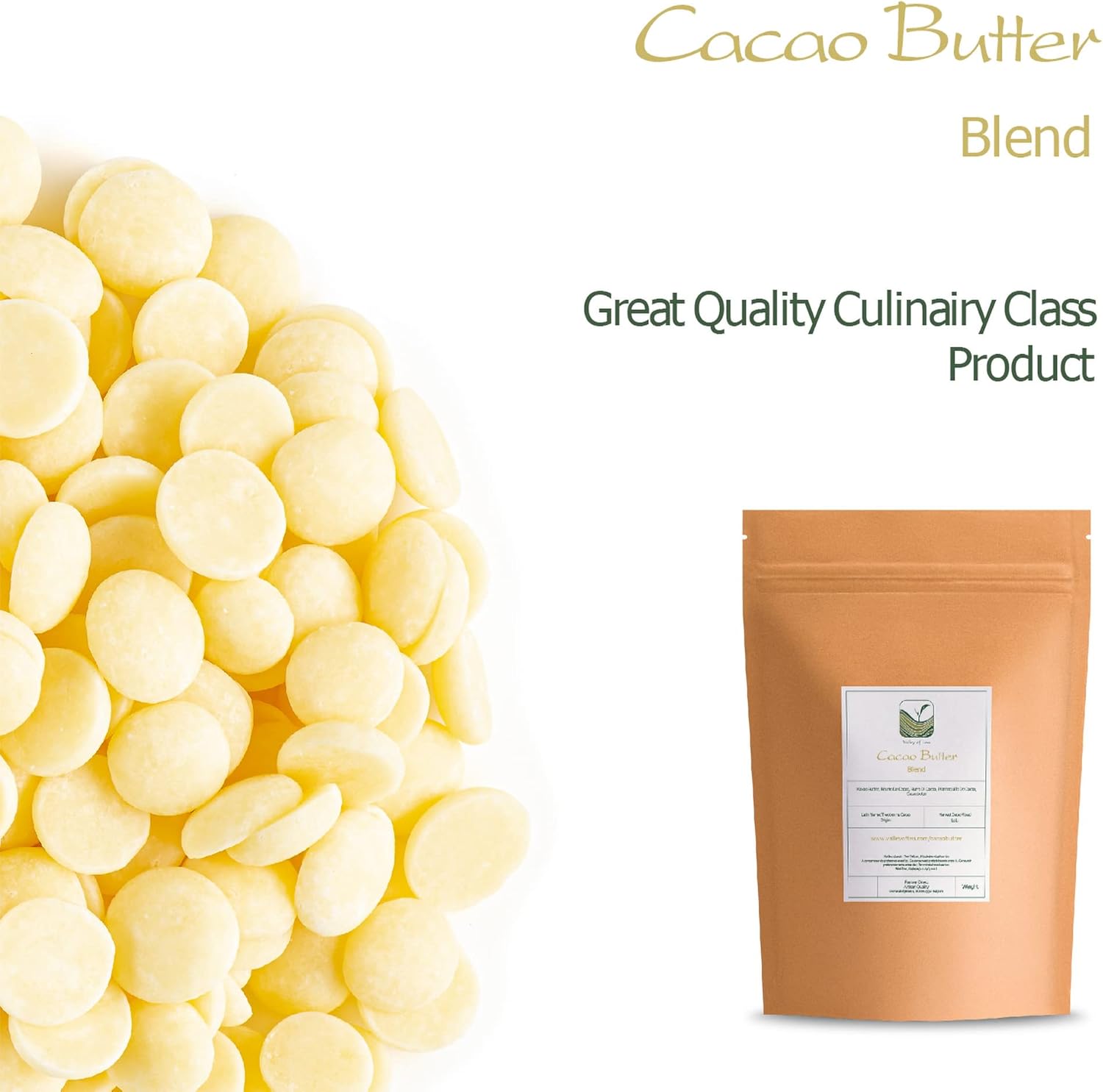 Beurre de Cacao 100g - Pur et Naturel - Non Raffiné - Meilleur pour Peau - Cheveux - Visage - Corps - Anti Rides - Idéal pour la Beauté - Relaxation - Massage - SPA