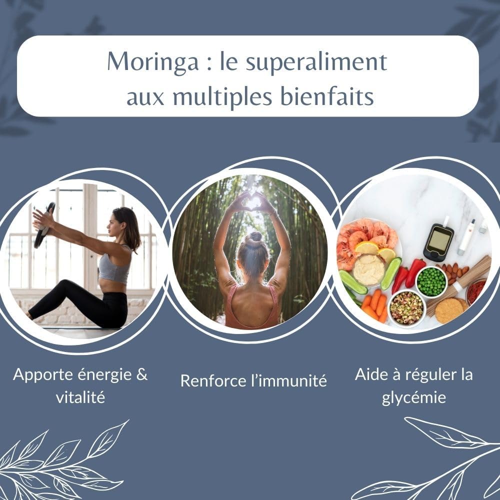 Moringa en Poudre Bio en Vrac - Superaliment Naturel, Riche en Minéraux et Vitamines - Infusion Digestive - Moringa Oleifera Lam. Aromatique - Agriculture Biologique - Sachet 100gr (50 Tasses) – Image 3