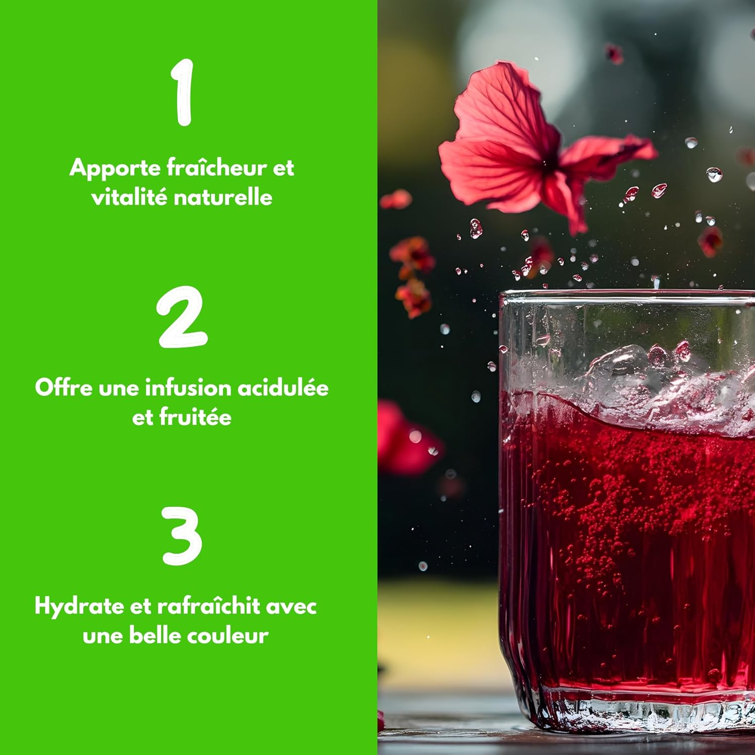 Hibiscus Poudre | Sabdariffa | Rose Sinensis | Poudre Naturelle Pour Les Cheveux Et La Peau | Prévenir Les Problèmes De Cheveux Et Minimiser Les Pores De La Peau - 100g – Image 3