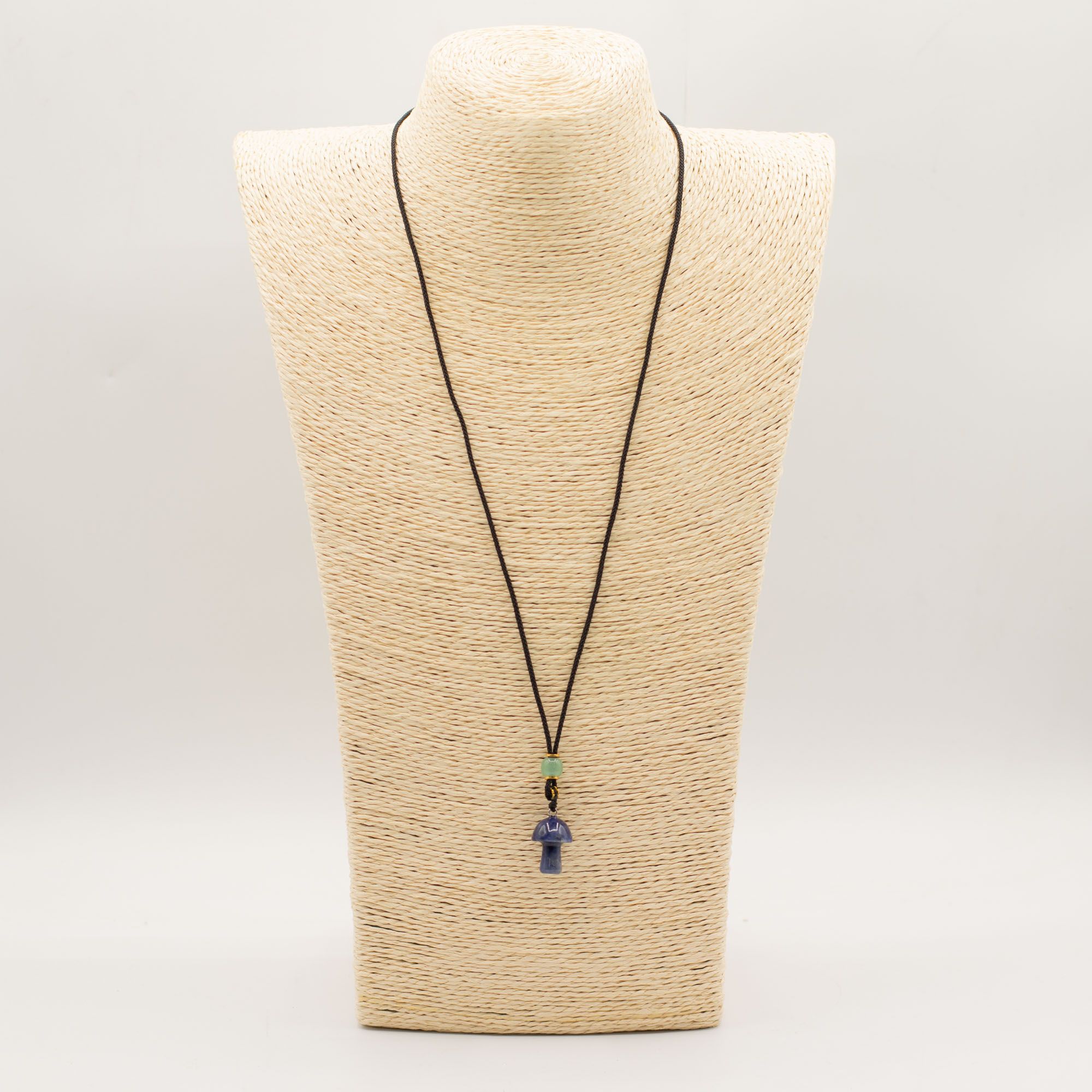Collier de corde Pendentif en pierre précieuse - Champignon sodalite – Image 2