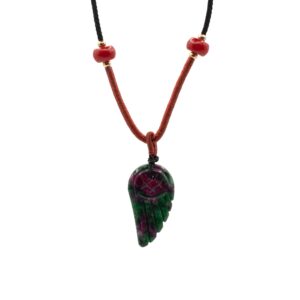 Collier de corde avec pendentif en pierres précieuses – Morganite aile d’ange