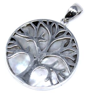Colgante de Plata Árbol de la Vida 30mm – Madre Perla